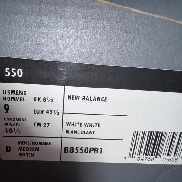 New Balance White Athletic Shoes
